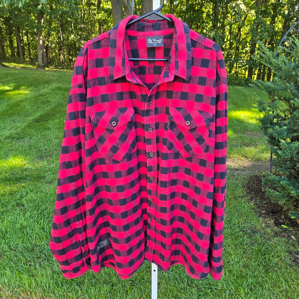 Men's Big & Tall Vermont Flannel Co Red Black Buffalo Plaid Shirt Heavyweight 5X